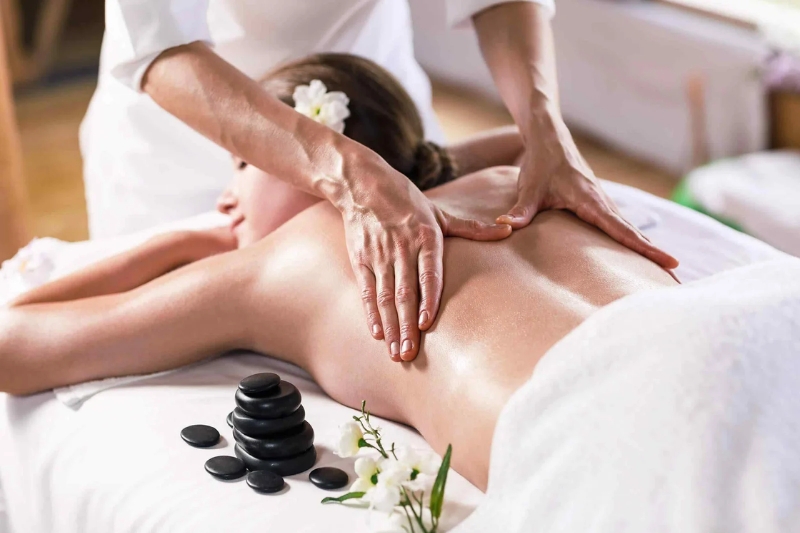 Elegant and special massage treatment with facial elements.